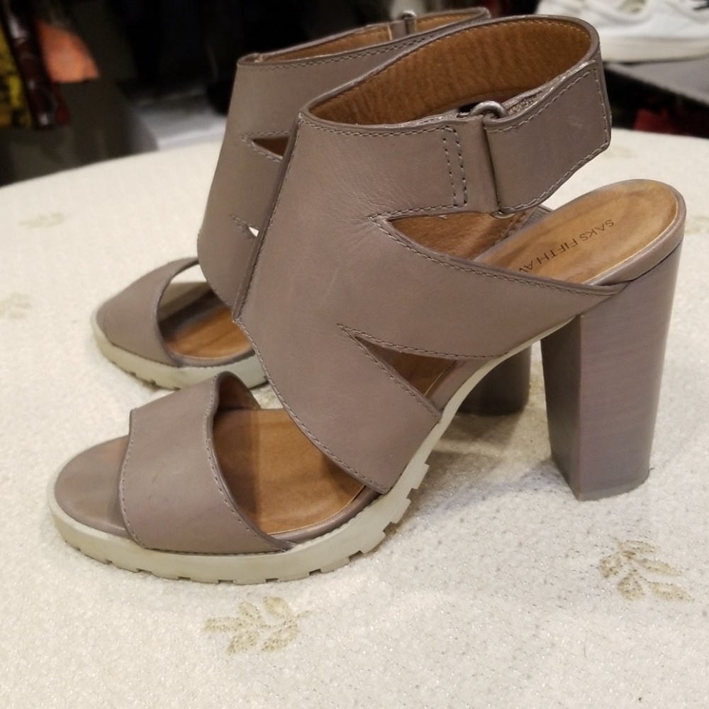 Sold**Saks 5th Ave. Chunky Heel Sandals
